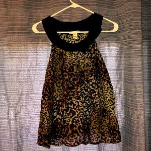 M Women’s Sheer Leopard Print Top